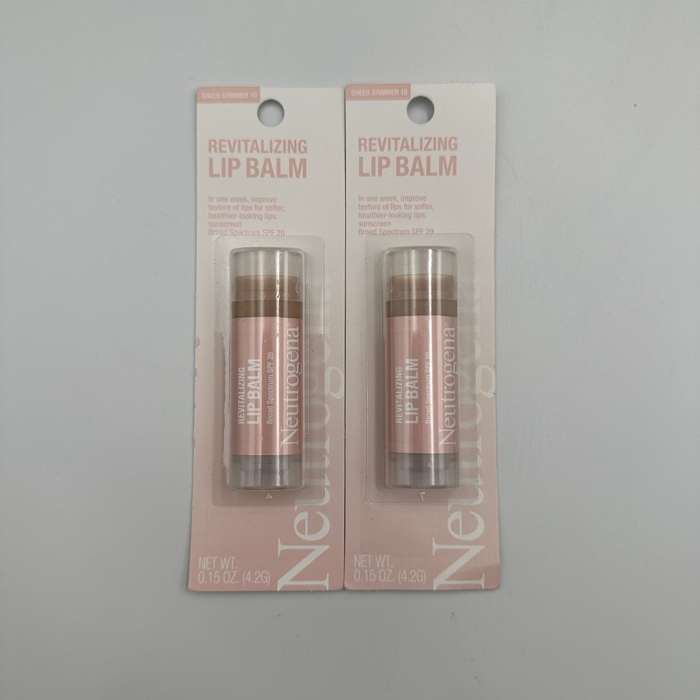 (2) Neutrogena Revitalizing Lip Balm #‎ 10 Sheer Shimmer SPF20